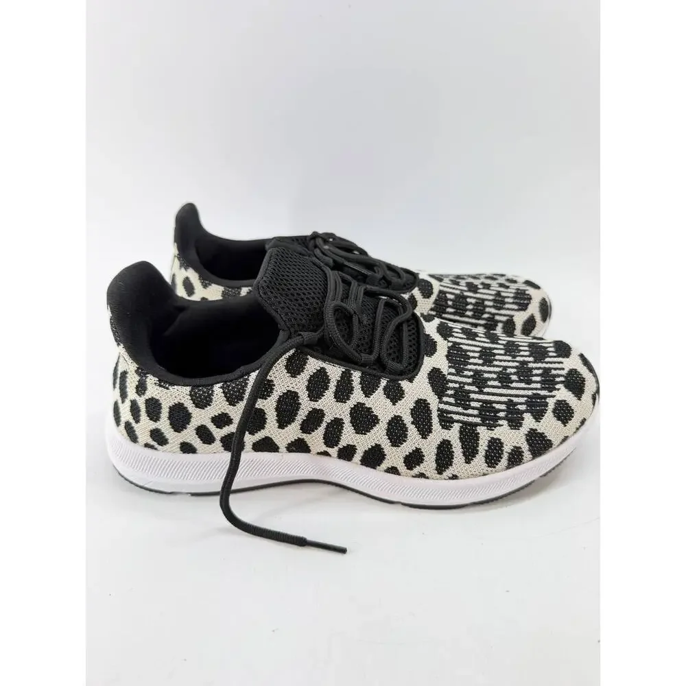 Athletic Works Women’s Sneakers Size 9.5 Black White Polka Dot Memory Foam